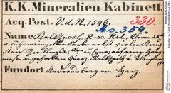 Etiketten zu Calcit (NHMW-MIN-As354)